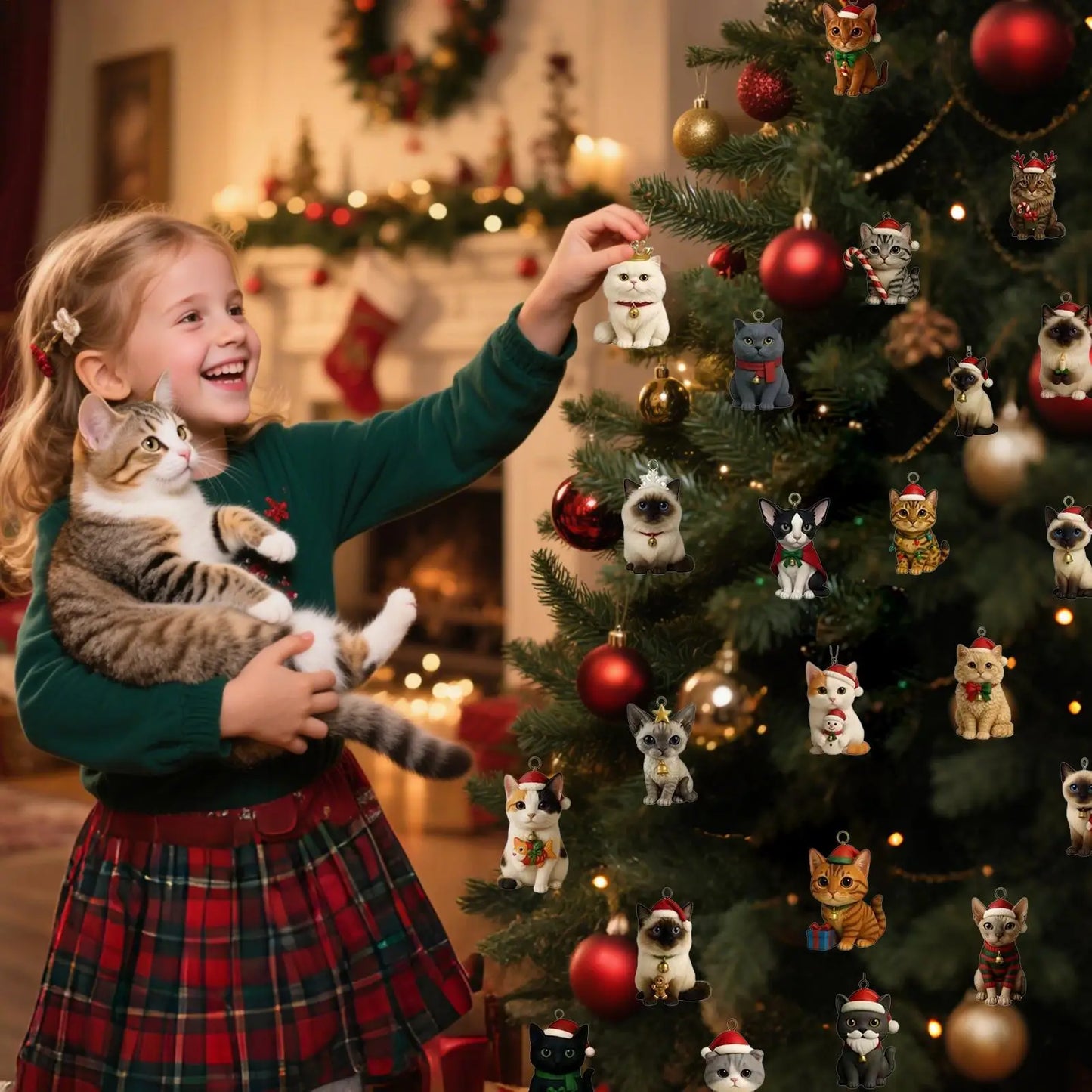 Avvento Felino - Calendario dell'Avvento con 24 Gatti in Acrilico - Idea Regalo Natale per Amanti dei Gatti